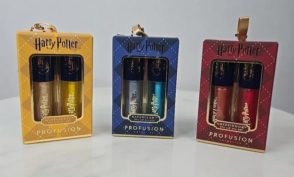 Profusion Cosmetics Harry Potter Holiday Lip Oil Set Of 3 Gryffindor Ravenclaw H